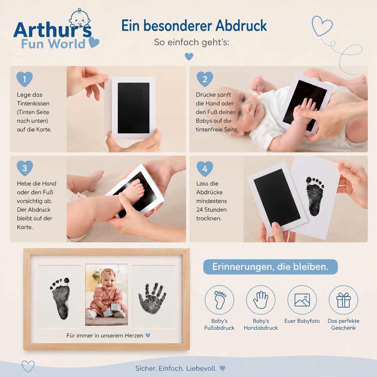 DIY Baby Abdruckrahmen – Die schönste Erinnerung an Ihr Baby für die Ewigkeit