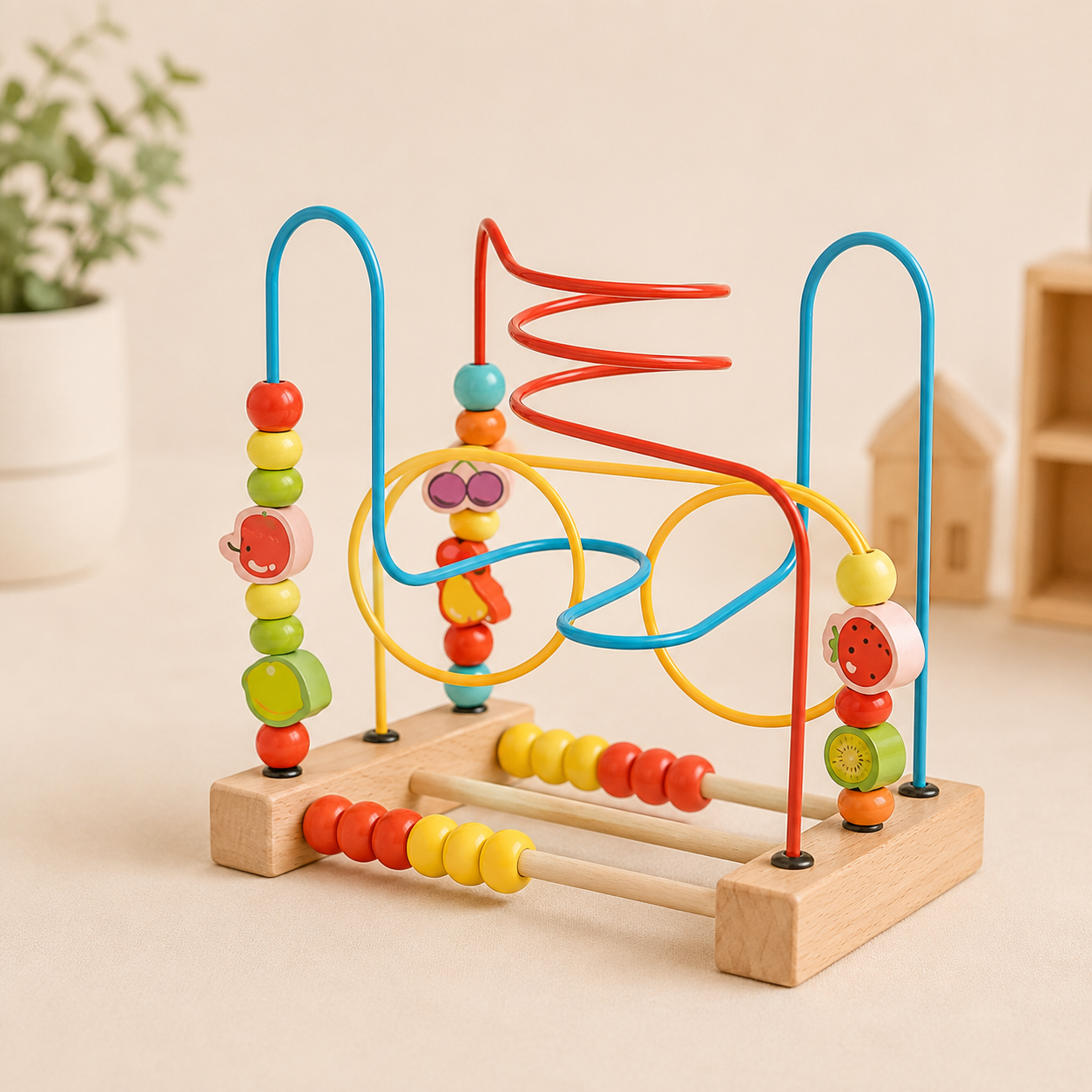Montessori Baby Spielzeug Holz Achterbahn Perle Labyrinth Abacus Mathe Spielzeug Kleinkind Frühe Pädagogische Spielzeug für